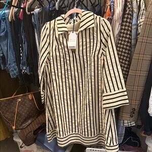 English Factory Black and Cream Striped Jacket